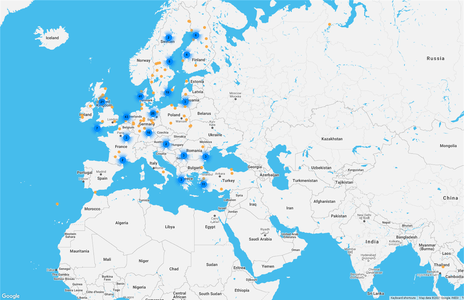 Track Record Gammelt Kort Europa