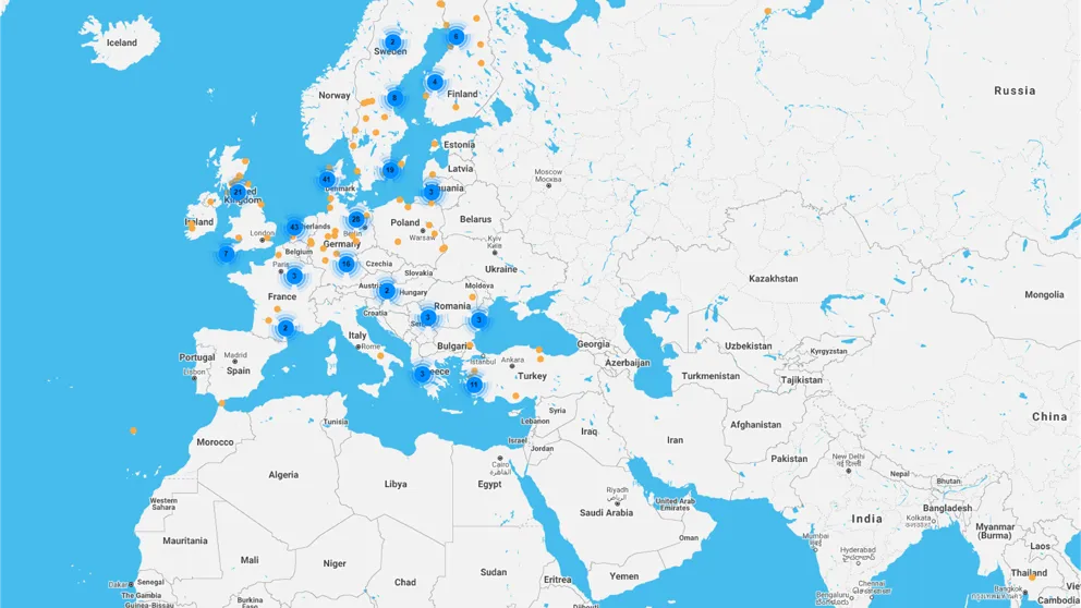 Track Record Gammelt Kort Europa